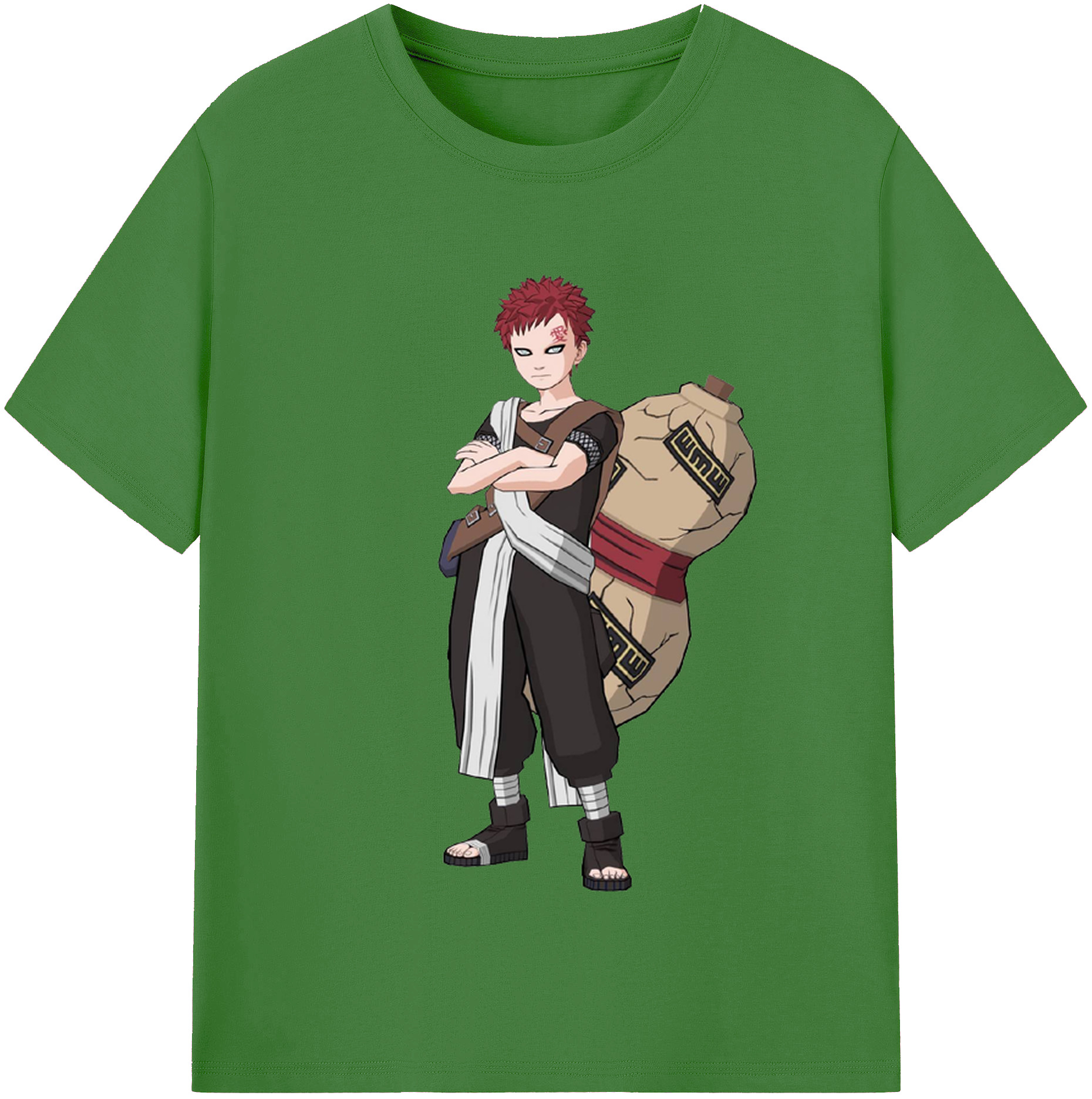 （画像用） NARUTO -ナルト- ガアラ Gaara レディースカジュアルプリントTシャツ（綿100％）